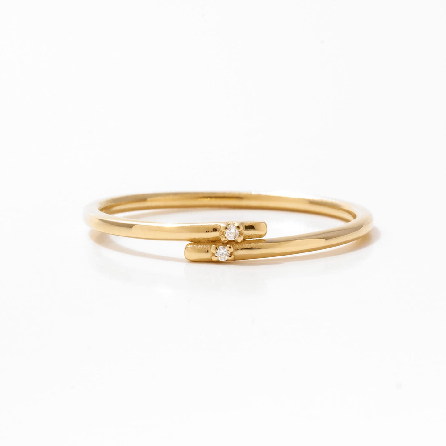 Bague empilage de diamants en or massif 585