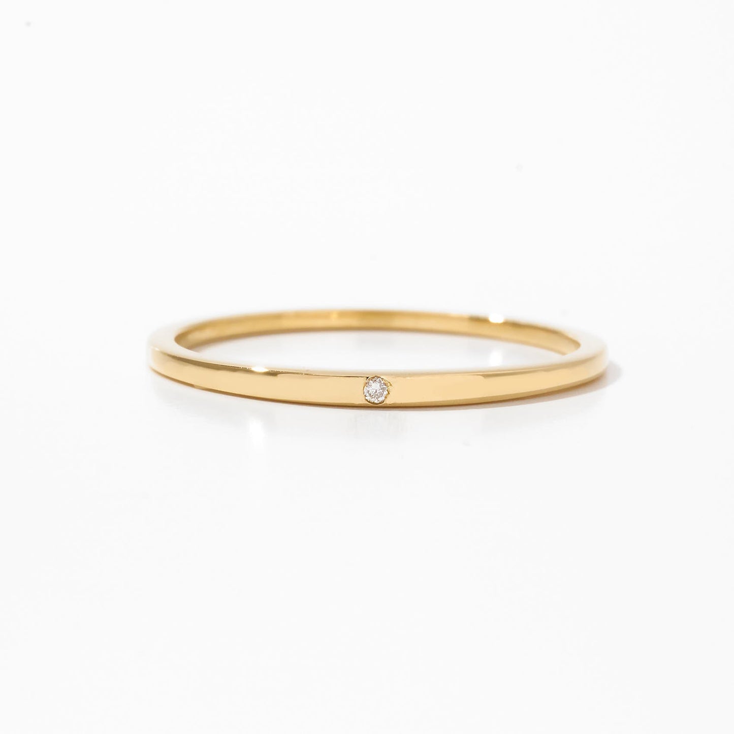 Diamond Slim Signet Ring in 585 Solid Gold
