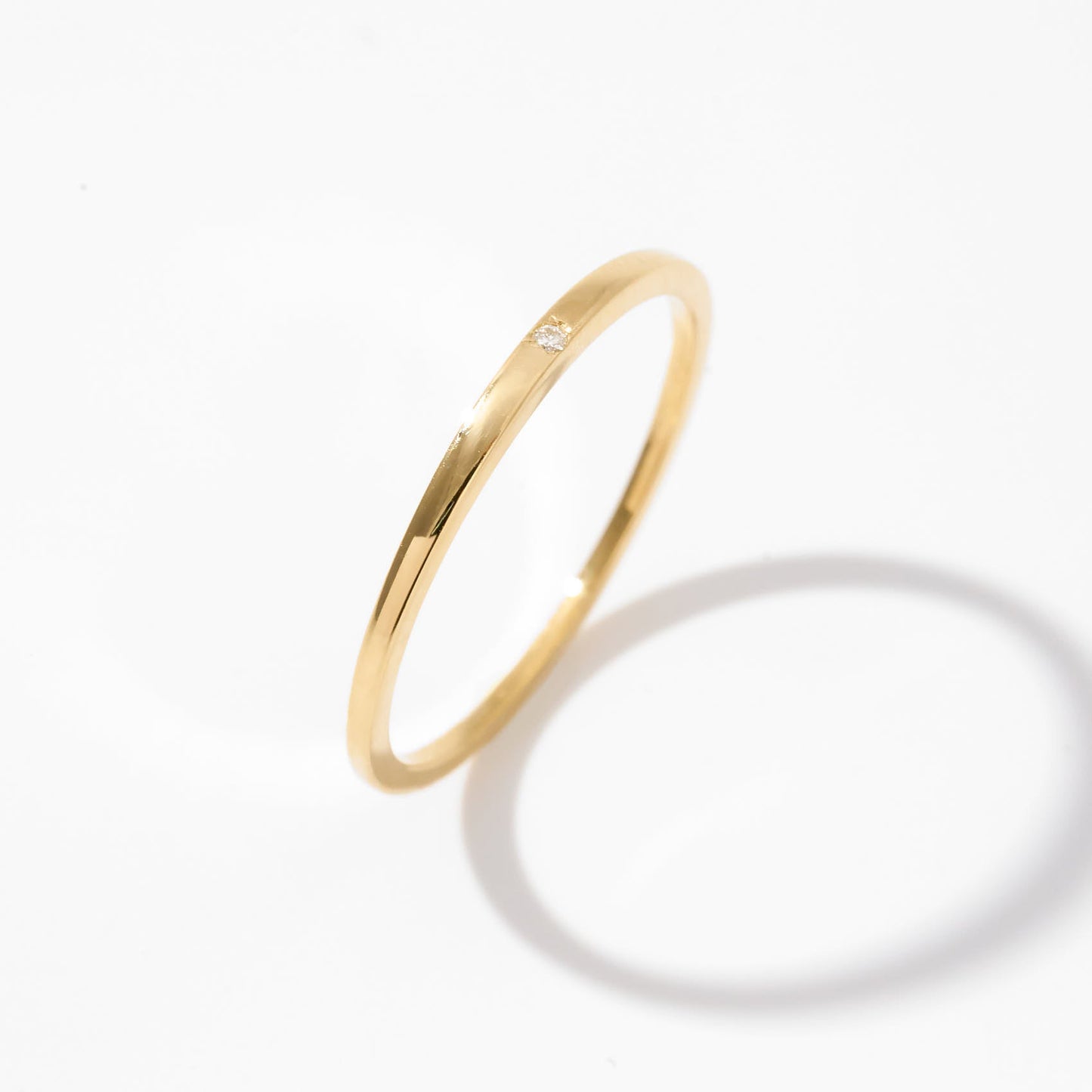 Diamond Slim Signet Ring in 585 Solid Gold