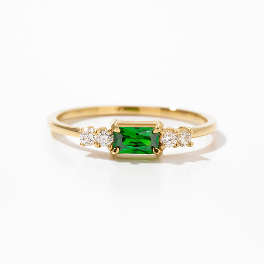 Baguette birthstone ring in 585 solid gold