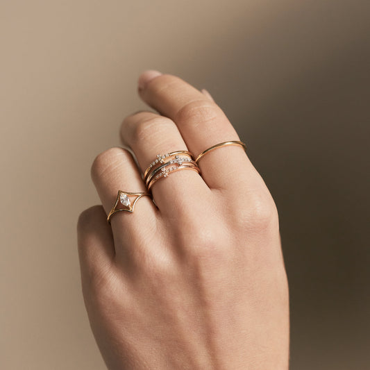 Personalized Marquise Ring in 585 Solid Gold