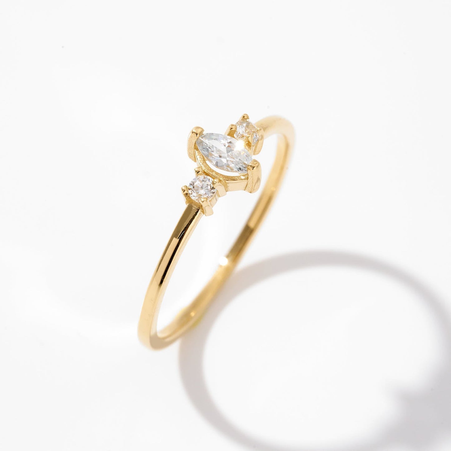 Three Stone - Pear Ring