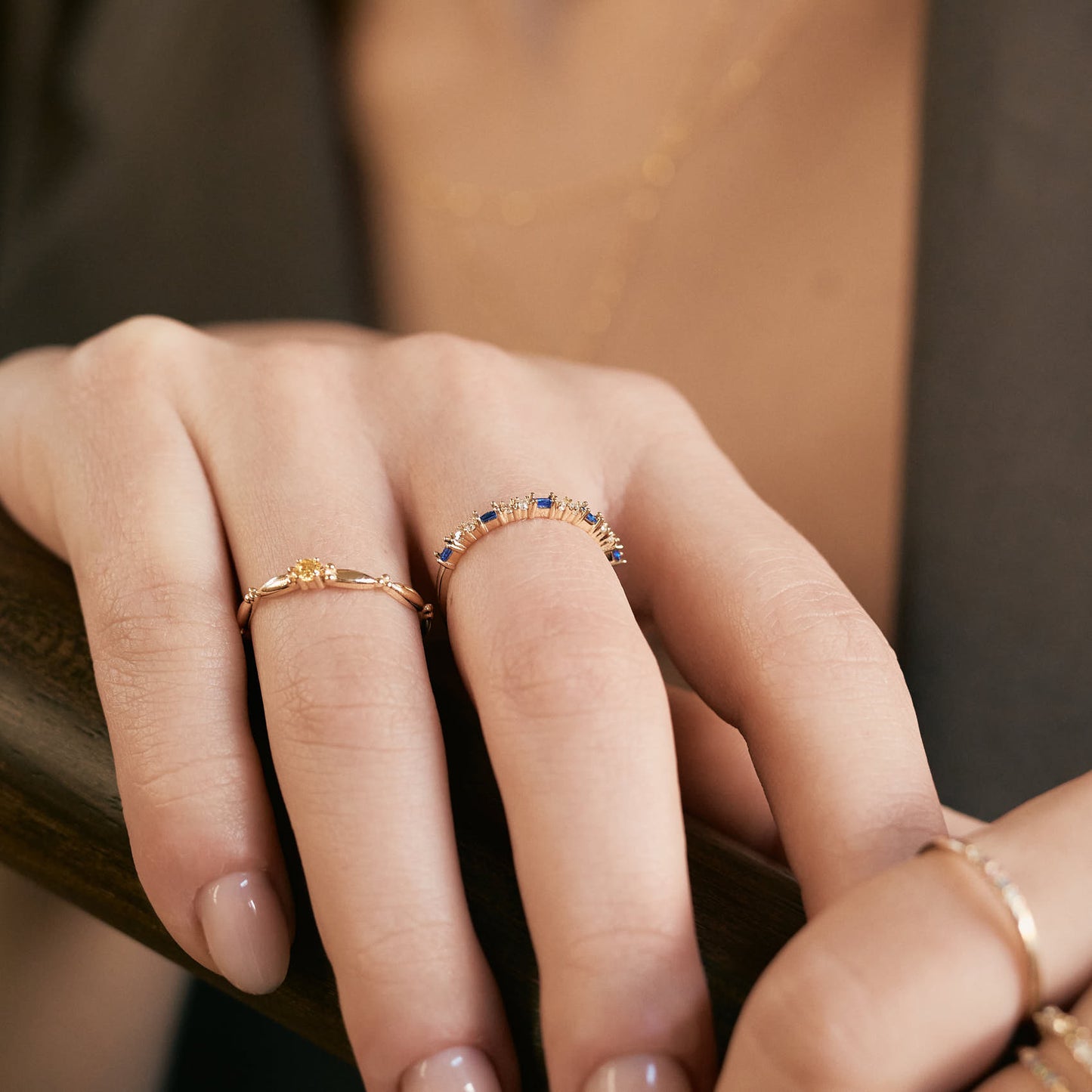 Baguette Halb Ewigkeit Ring