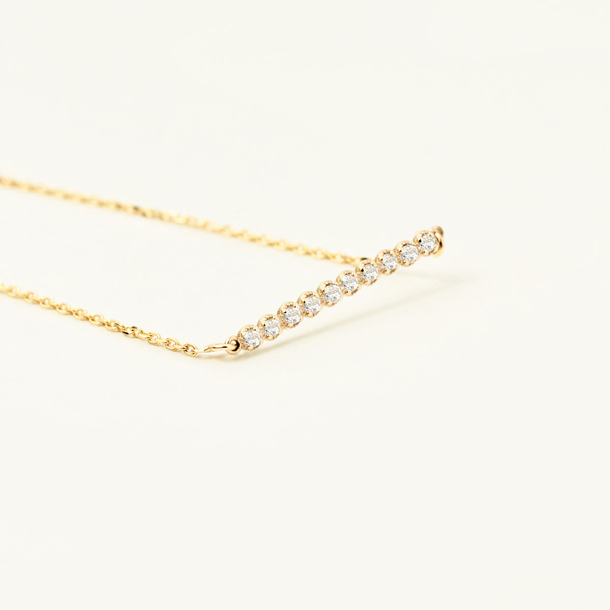 Bezel-set diamond bar bracelet made of 585 gold