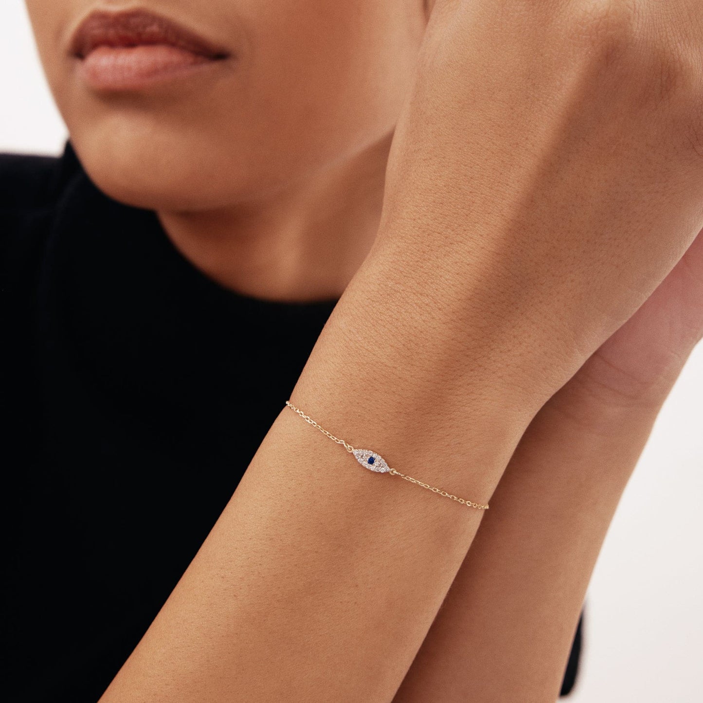 Diamant Pave Evil Eye Armband