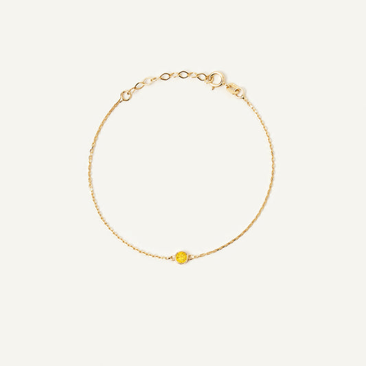 November Solitaire Birthstone Bezel Bracelet in 14K Gold