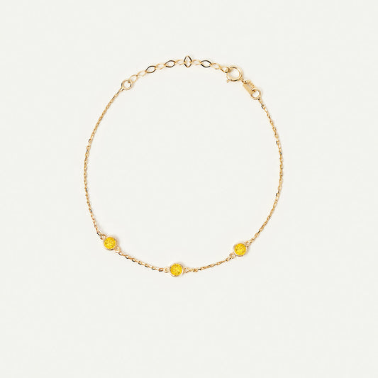 November Birthstone Station bracelet in 585 gold