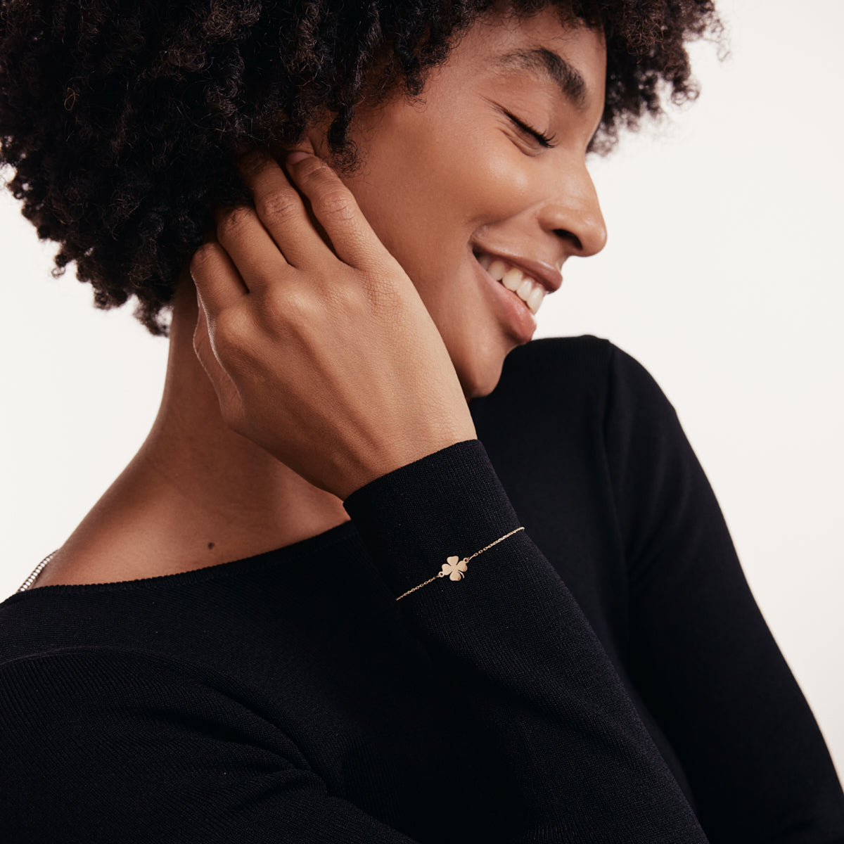 Bracelet trèfle à quatre feuilles en or 585