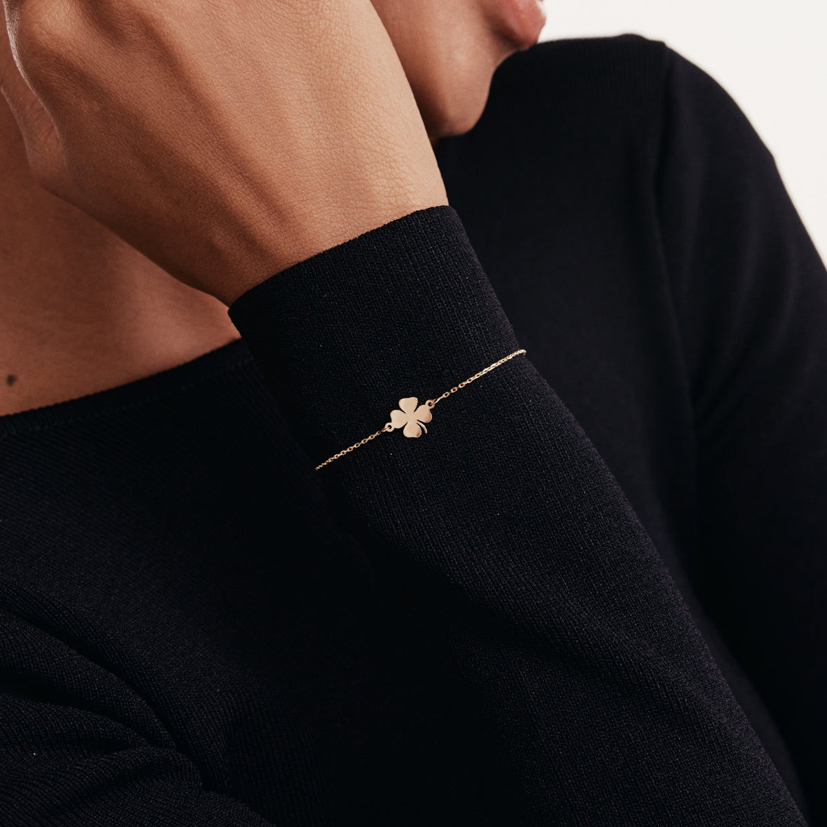 Bracelet trèfle à quatre feuilles en or 585