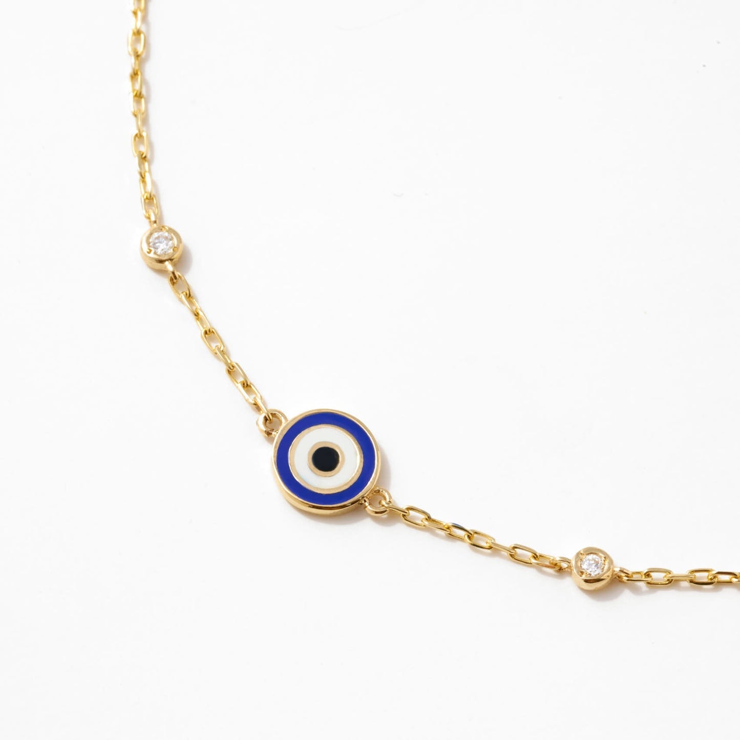 Diamant Evil Eye Station Armband