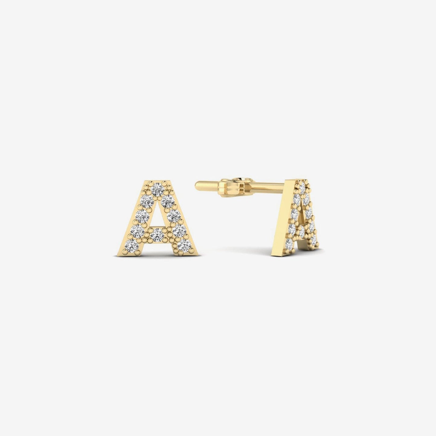 Personalisierte Diamant-Initialen-Ohrstecker