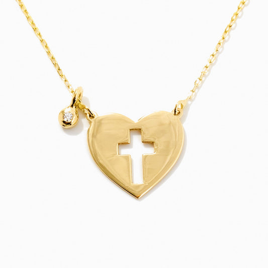 Kreuz-Herz-Diamant-Halskette