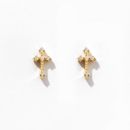 Diamant Gothic-Stil Kreuz Ohrringe