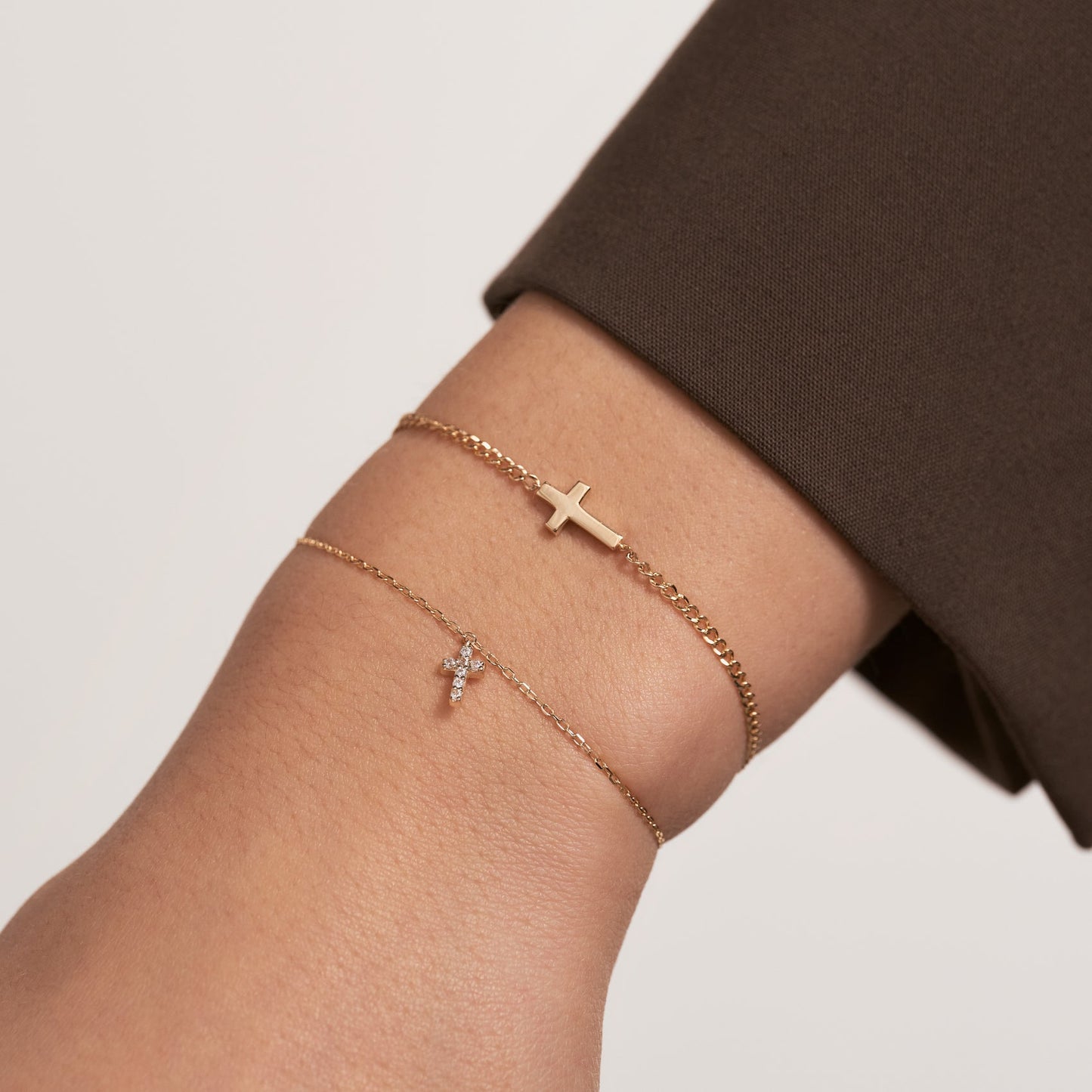 Diamantkreuz-Charm-Armband