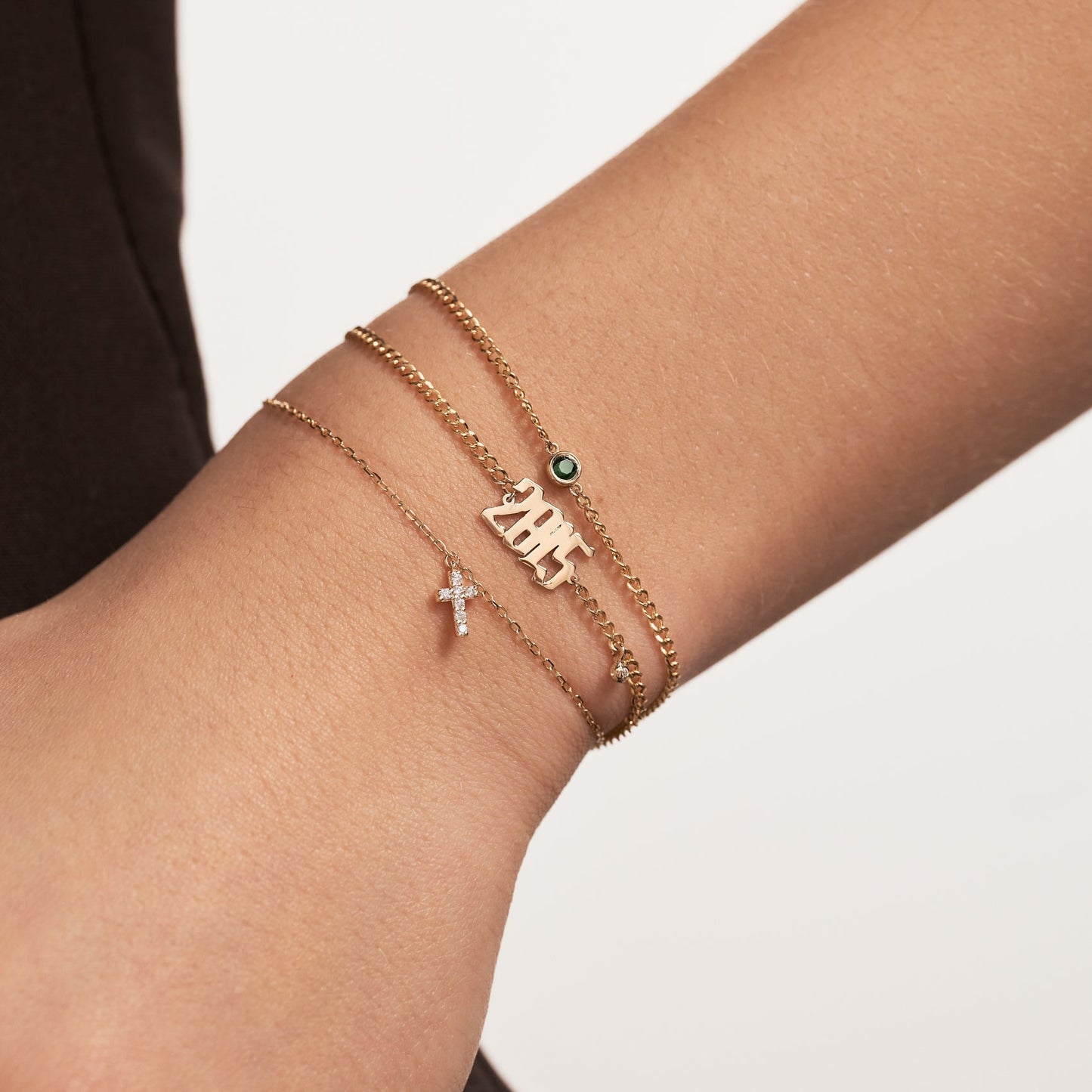 Diamantkreuz-Charm-Armband