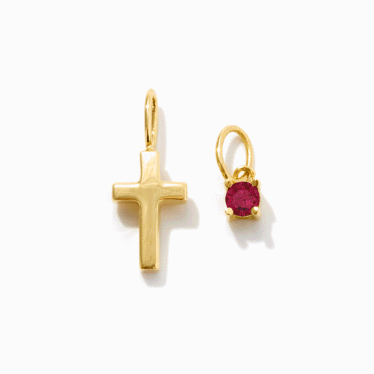 Kreuz- und Geburtsstein-Charms