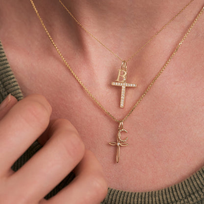 Diamant-Charm mit Initialen