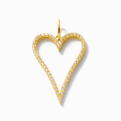 Langer Diamant-Herz-Charm