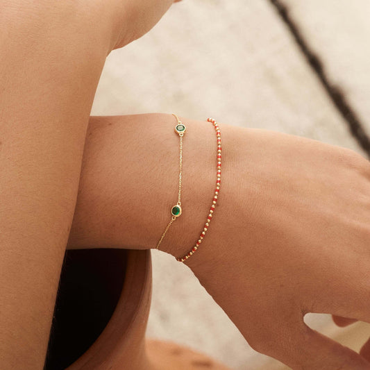 Smaragd-Station-Armband