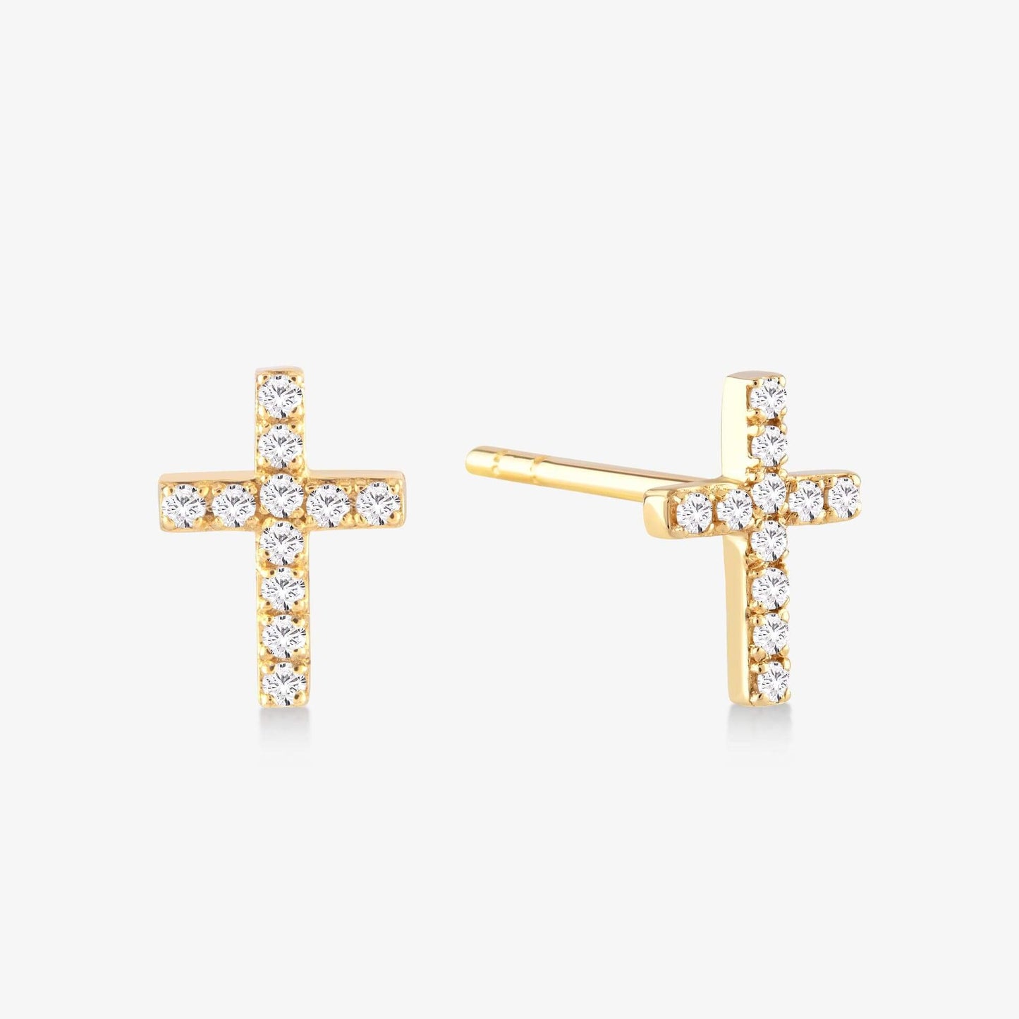 Ohrstecker mit Kreuz und Diamanten