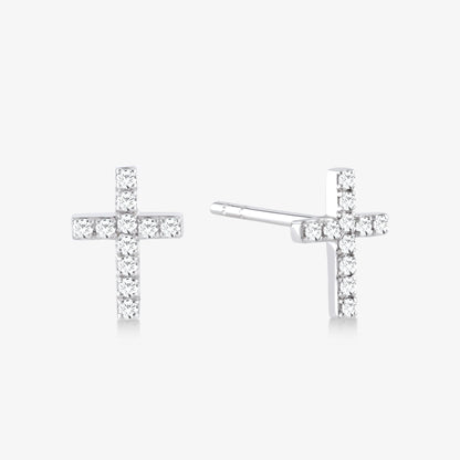 Ohrstecker mit Kreuz und Diamanten