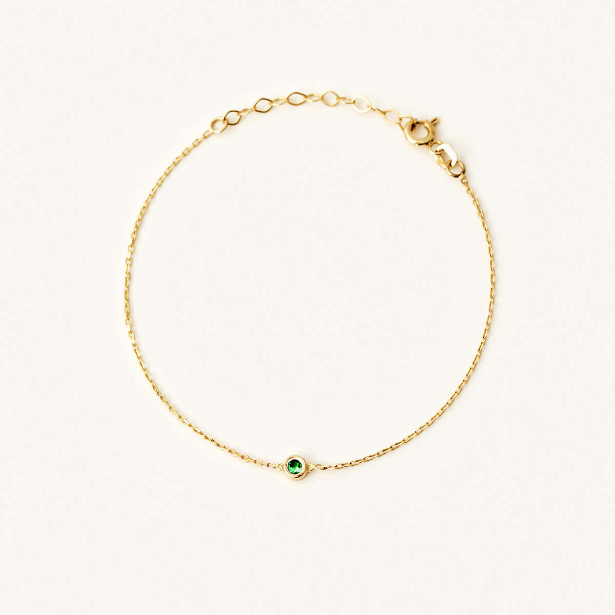 Solitaire birthstone bracelet in 585 solid gold