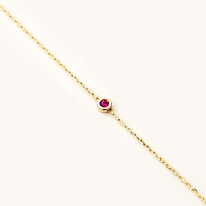 Solitaire birthstone bracelet in 585 solid gold