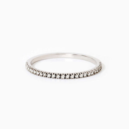 Diamond half eternity band ring in 585 solid gold