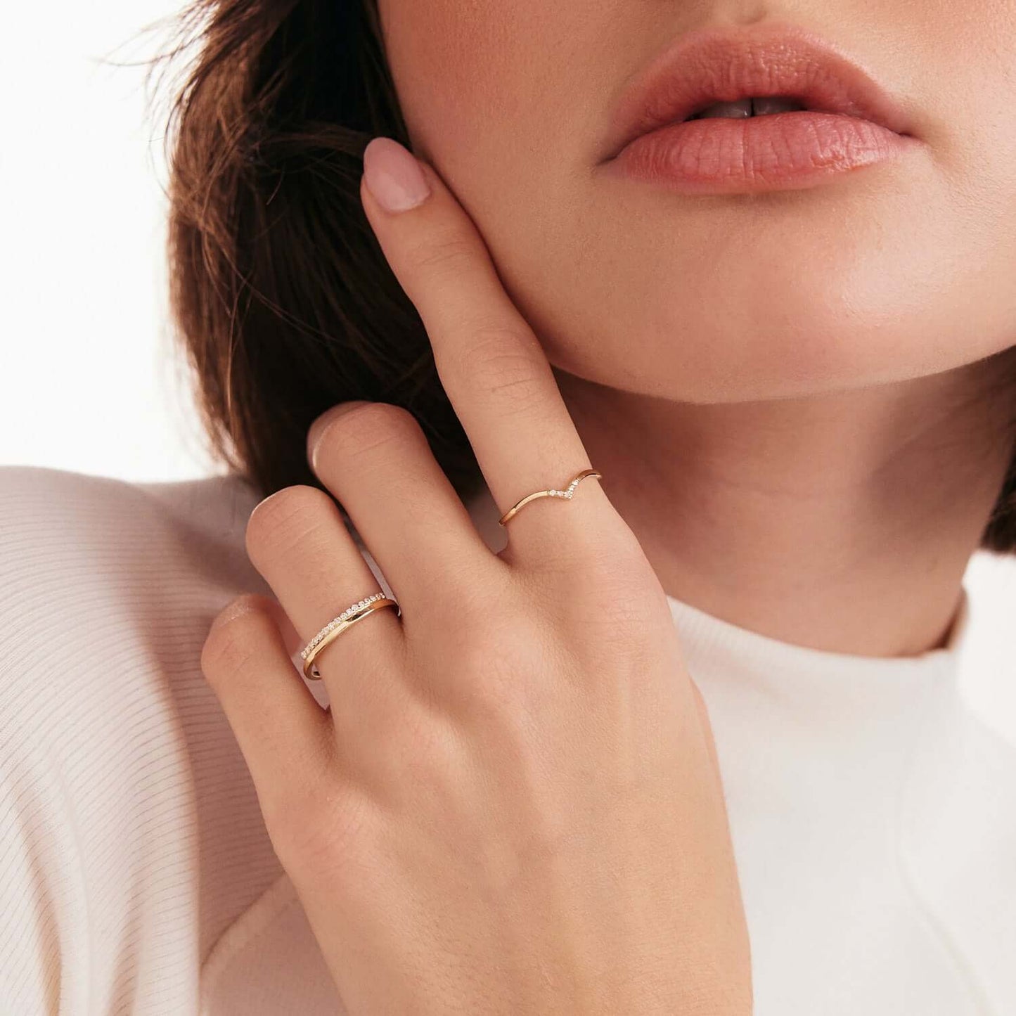 Diamant Bar Stapelring
