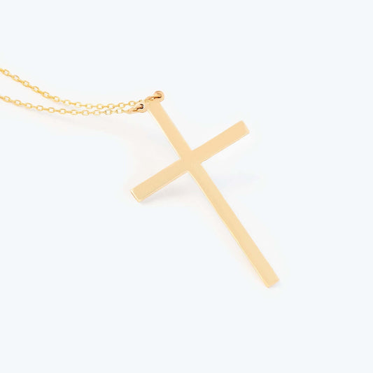 Bold Cross Necklace in 585 Solid Gold