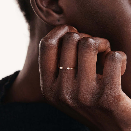 Diamant Duo Solitär Offener Ring