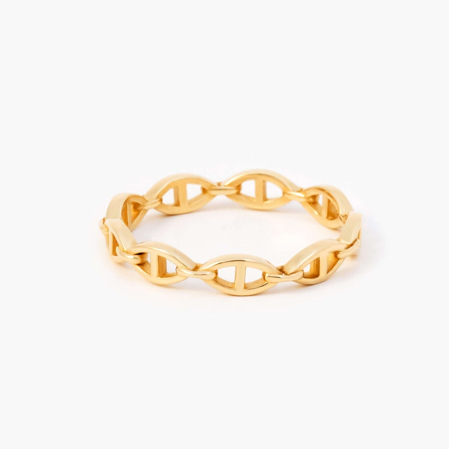 Stackable chain ring made of 585 solid gold
