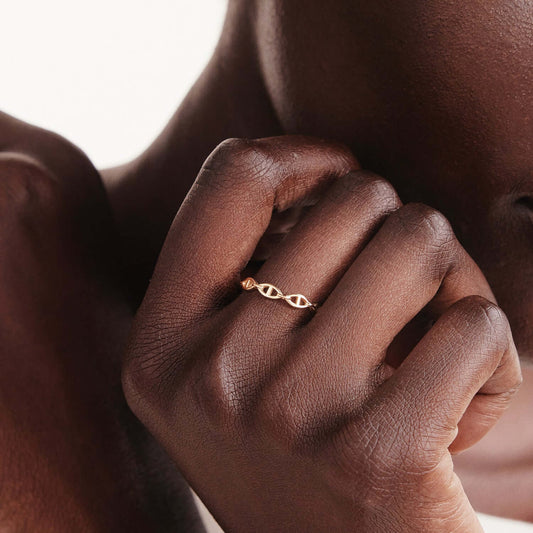 Stackable chain ring made of 585 solid gold