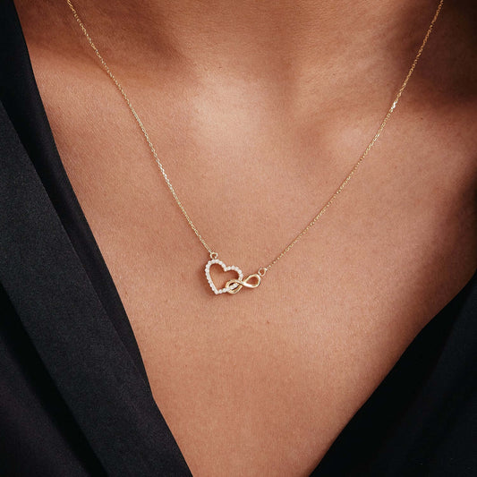 Diamant Unendlichkeits-Herz Halskette