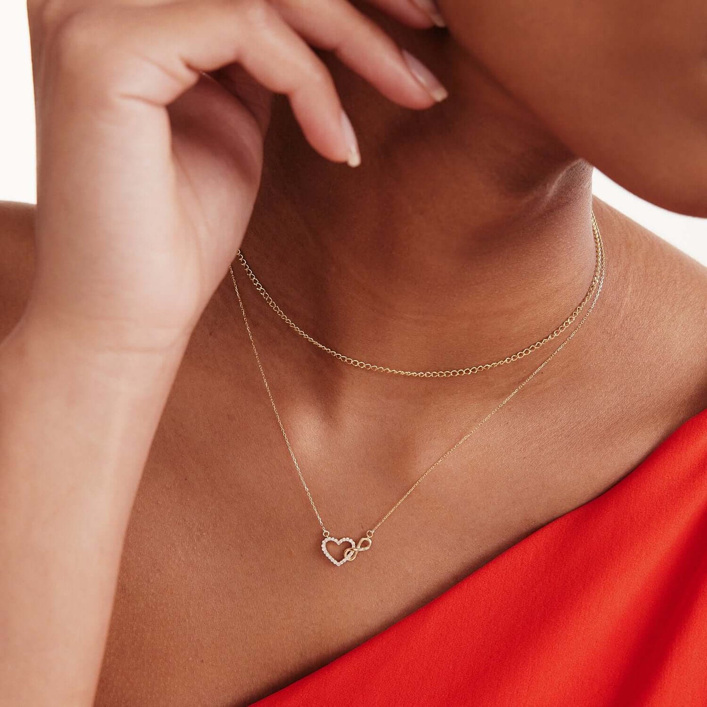 Diamant Unendlichkeits-Herz Halskette