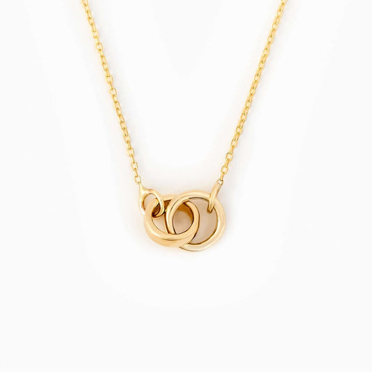 Intertwined circle chain in 585 solid gold