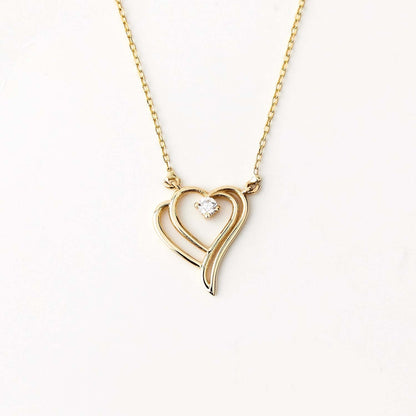 Diamant Doppelherz Halskette