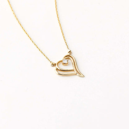 Diamant Doppelherz Halskette