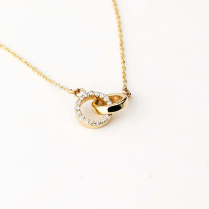 Diamant Verschlungene Kreis Halskette