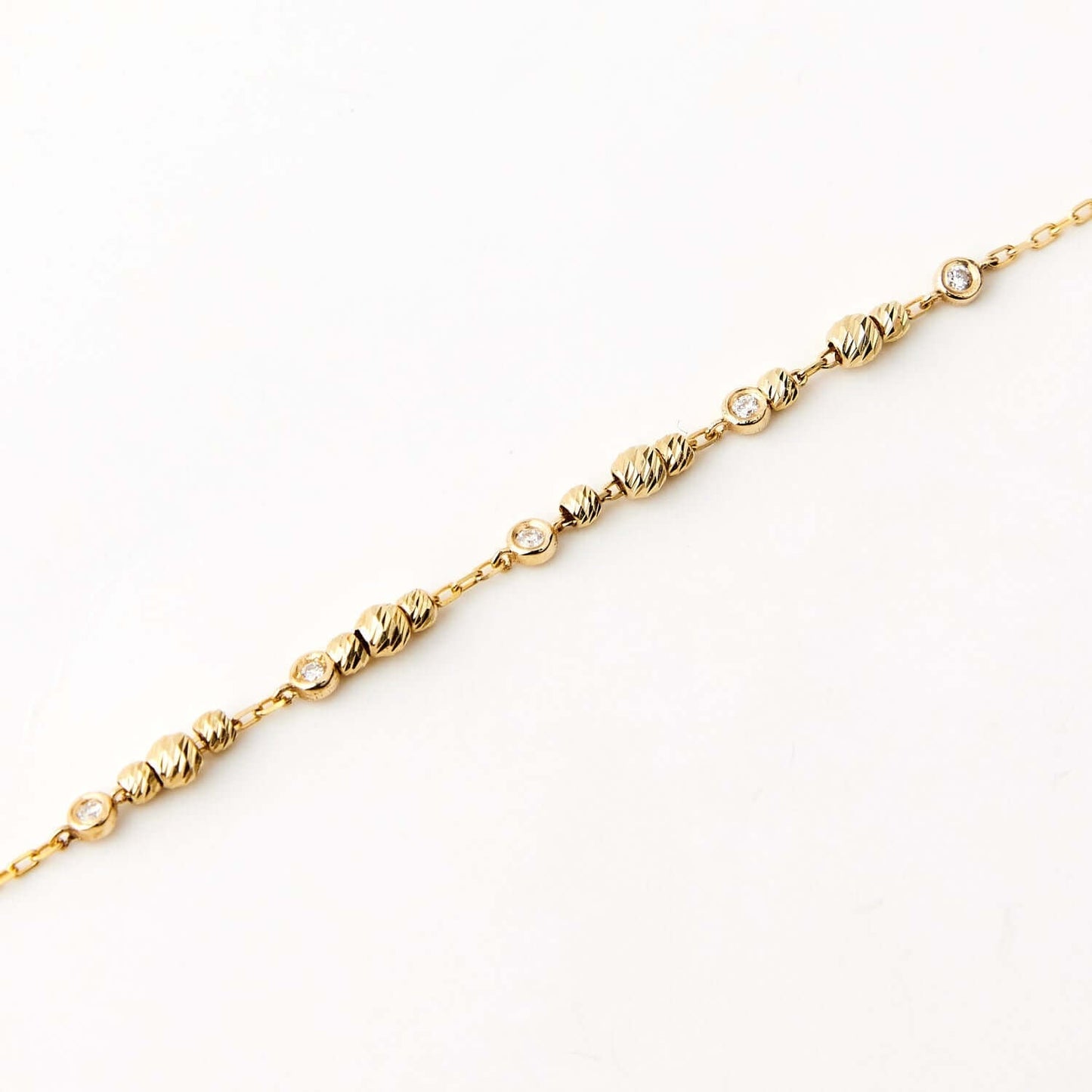 Diamant Perlen Station Armband