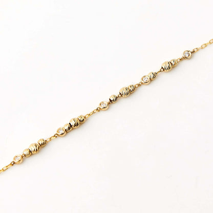 Diamant Perlen Station Armband