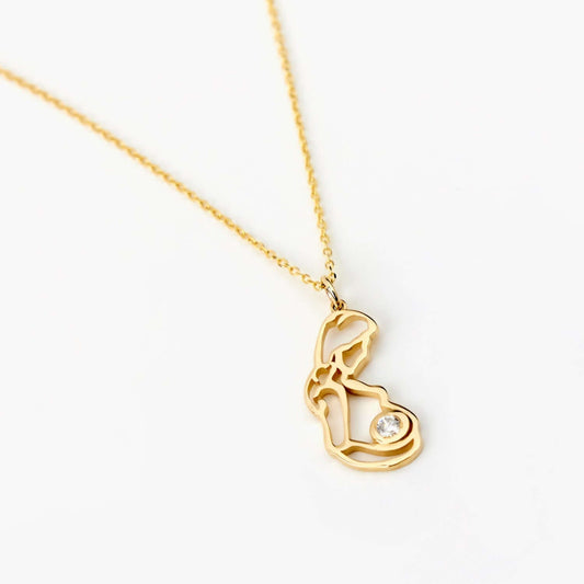 Diamant Schwangere Mutter Halskette