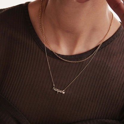 Diamant Bubble Namenskette