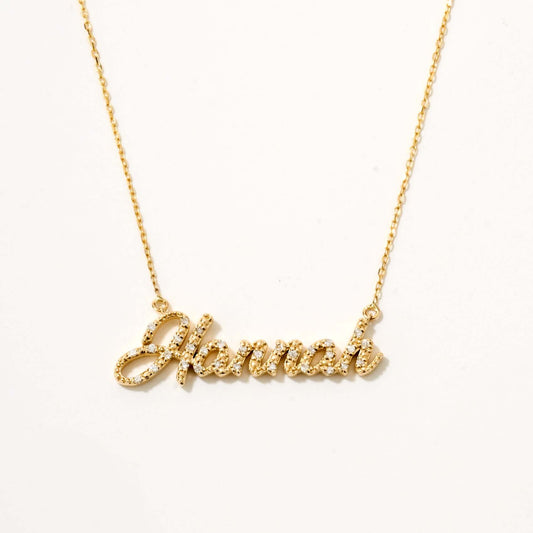 Diamant-Pavé-Schriftzug-Namenskette