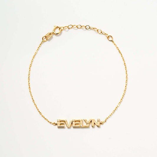 Diamond Block Name Armband