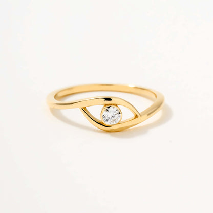 Bague empilable Evil Eye en or massif 585