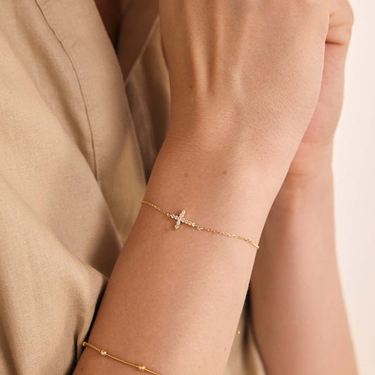 Diamantkreuz Charm Armband