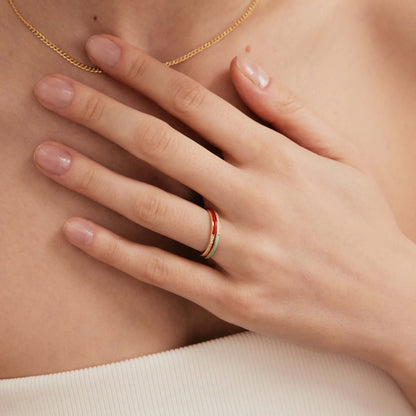 Diamant Emaille Ewigkeitsring