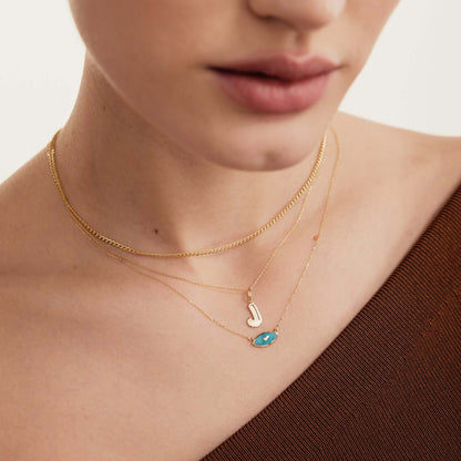 Diamant Emaille Böser Blick Halskette