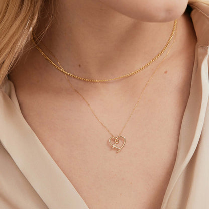 Diamant Herz Kreuz Halskette